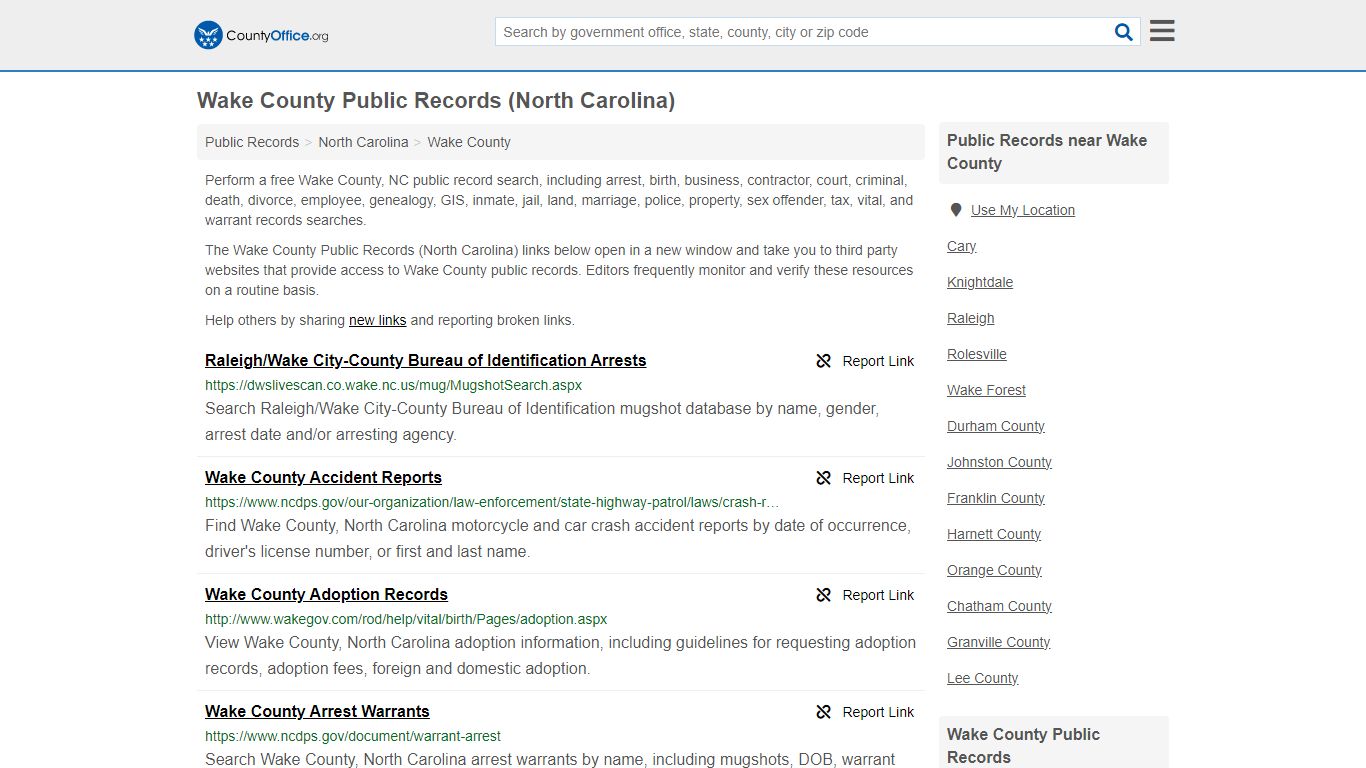 Public Records - Wake County, NC (Business, Criminal, GIS, Property ...